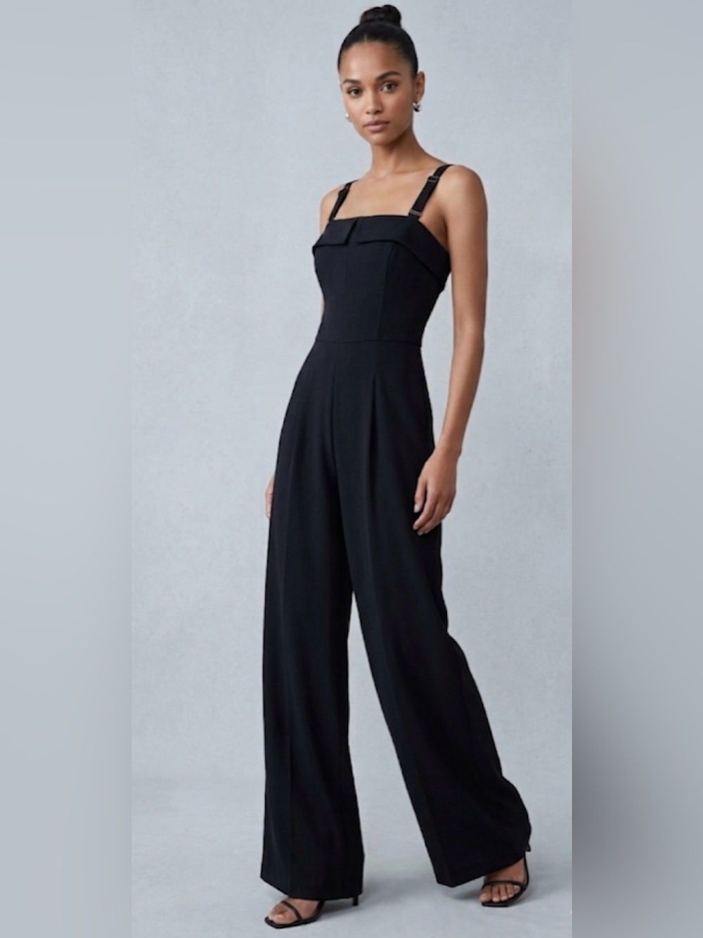 NWOT Wild Fable black wide-leg jumpsuit with removable adjustable straps S